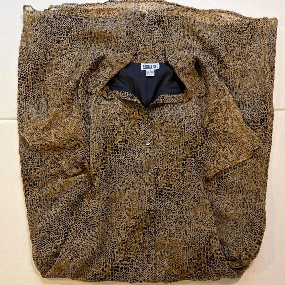 Vintage Robbie Bee 100% Silk Animal Print Maxi Dress Size 12